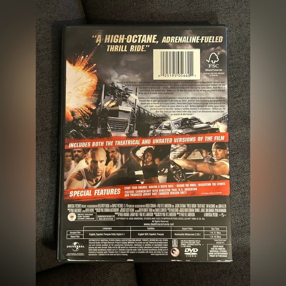 DVD/BLU RAY - BUNDLE 4 FOR $25 - DEATH RACE - Picture 2 of 4